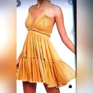 SOLD Boho Mini Dress Summer Halter Sexy Mini S
